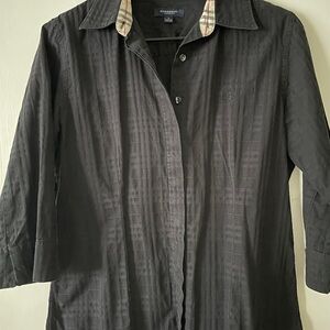 Burberry Black Shirt with Classic Collar